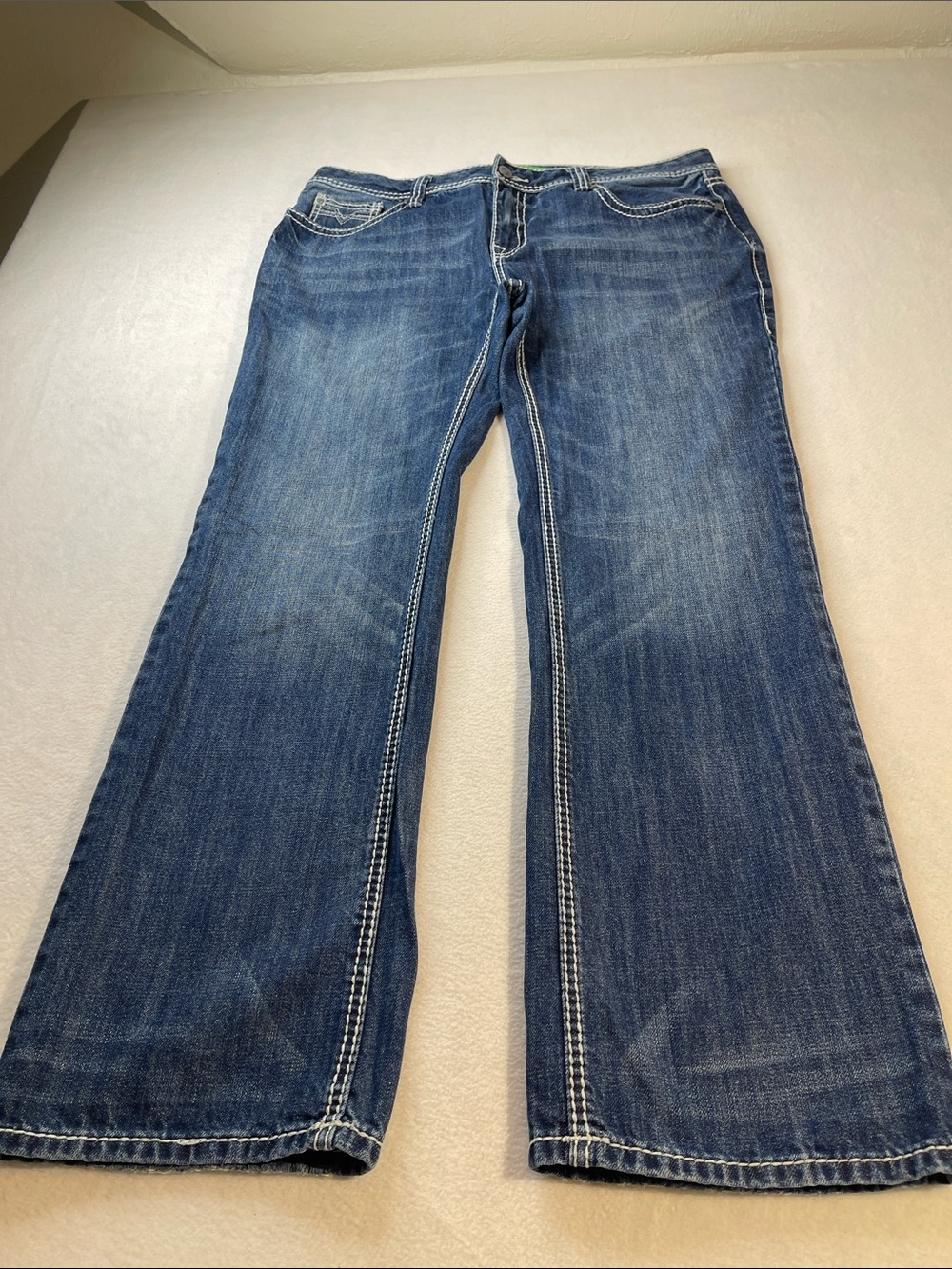 ROCK & ROLL Men’s PISTOL Straight Blue Denim Jeans SIZE 38/34